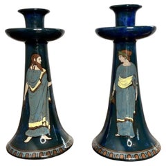 Wunderschönes Paar antiker Deko-Kerzenständer aus England aus England 
