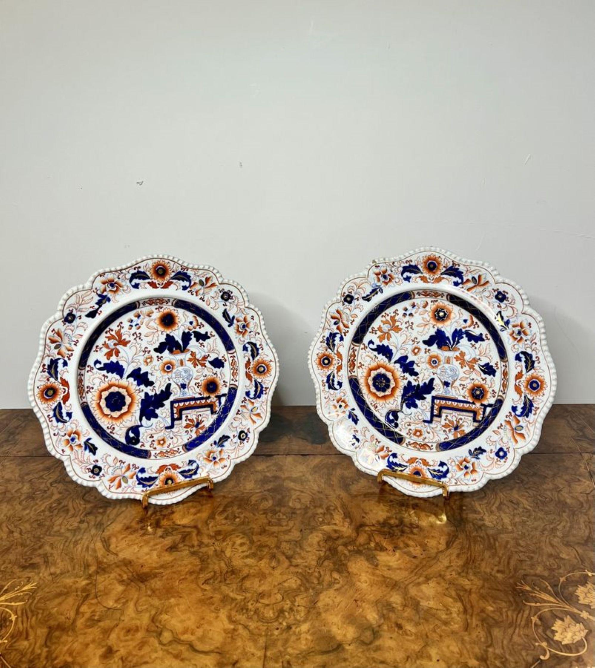 Ceramic Wonderful pair of antique Georgian stone china plates  For Sale
