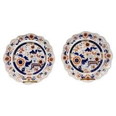 Wonderful pair of antique Georgian stone china plates 