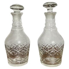 Wonderful pair of antique Victorian cut glass decanters