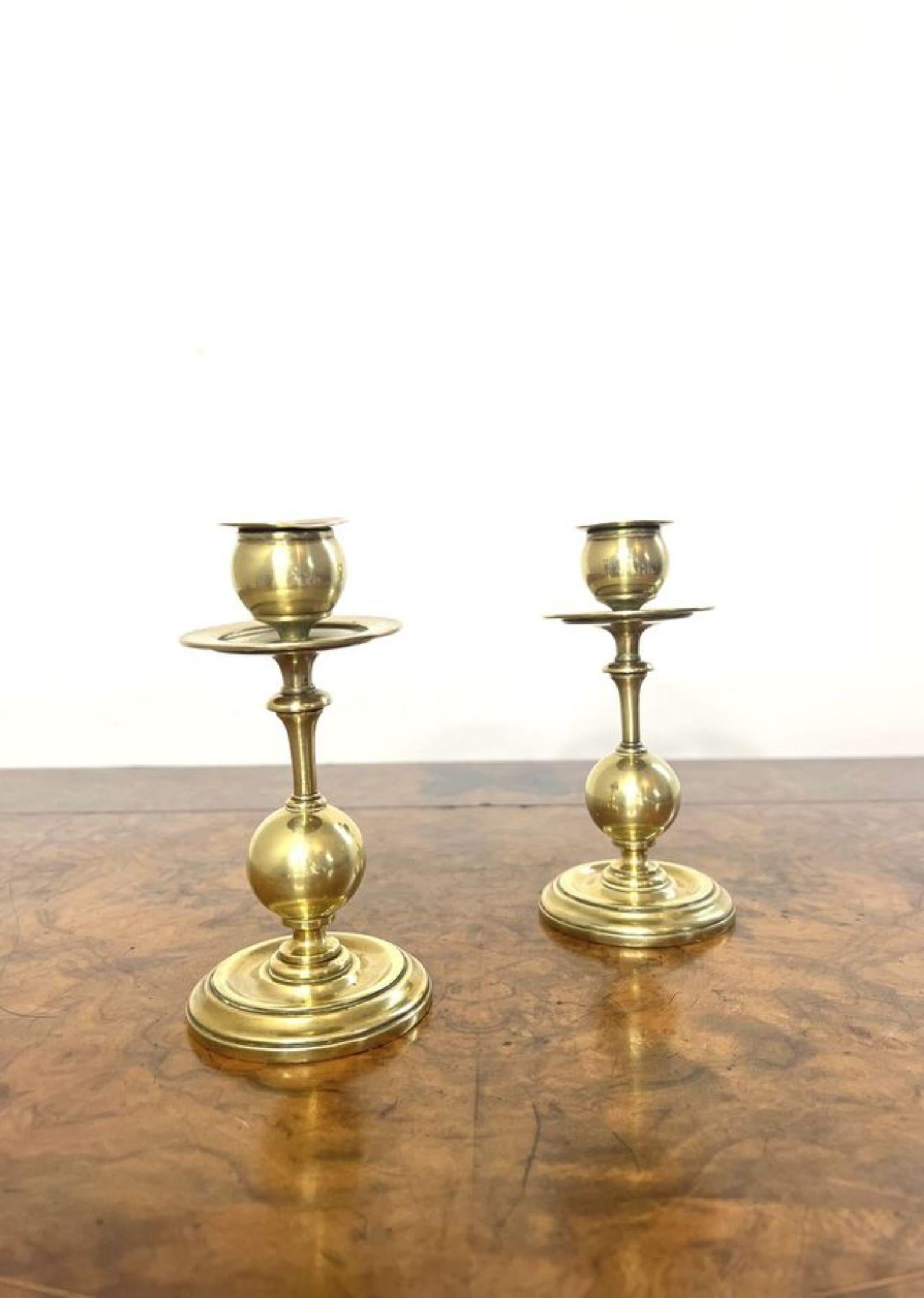 Wonderful pair of arts and crafts brass candlesticks  In Good Condition In Ipswich, GB