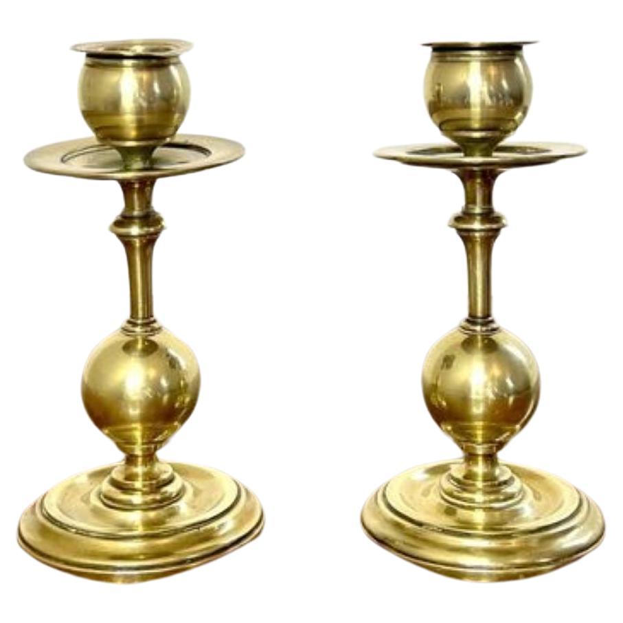 Wonderful pair of arts and crafts brass candlesticks 