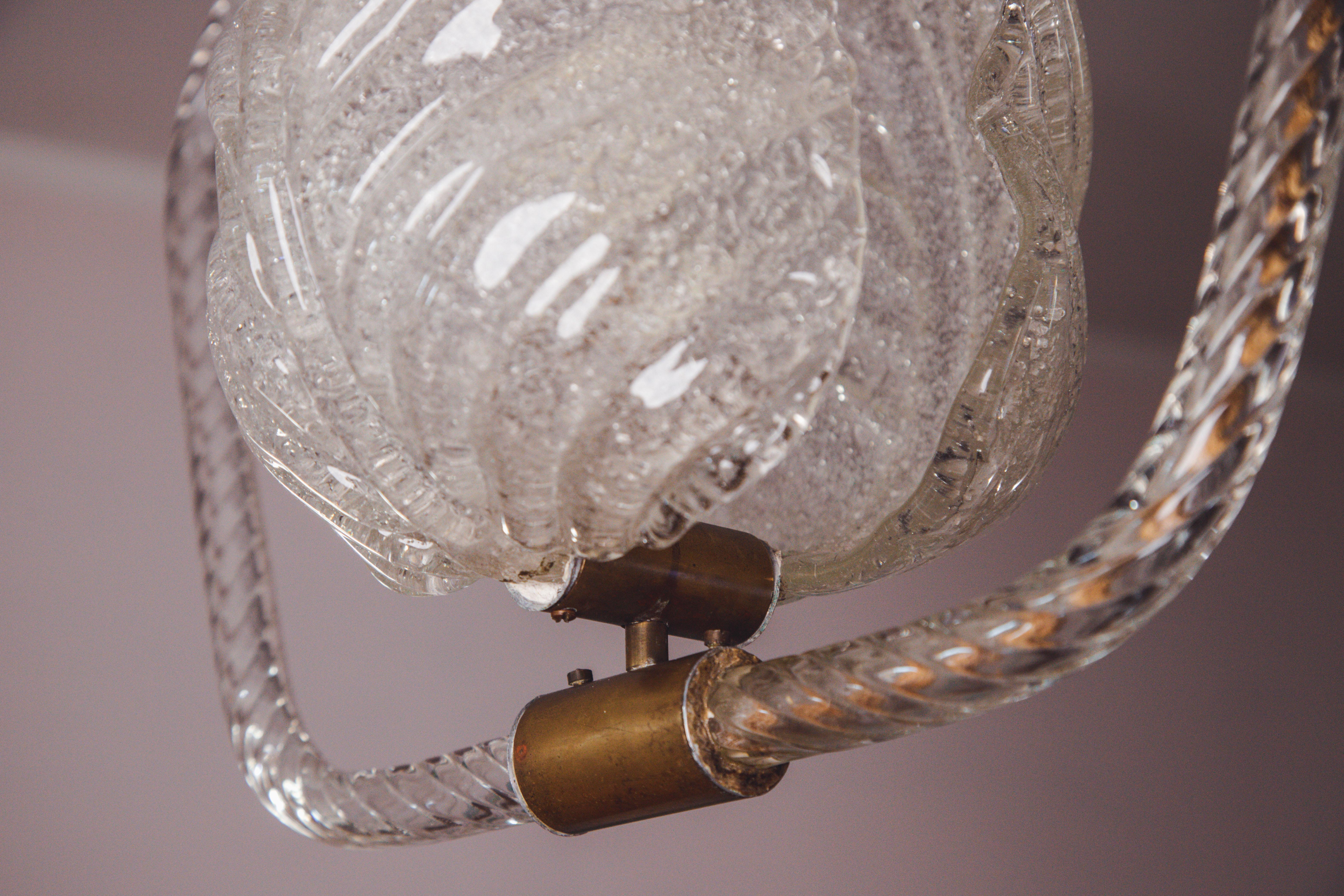 Vetro artistico Splendida coppia di pendenti Barovier e Toso, vetro di Murano, anni '50 in vendita