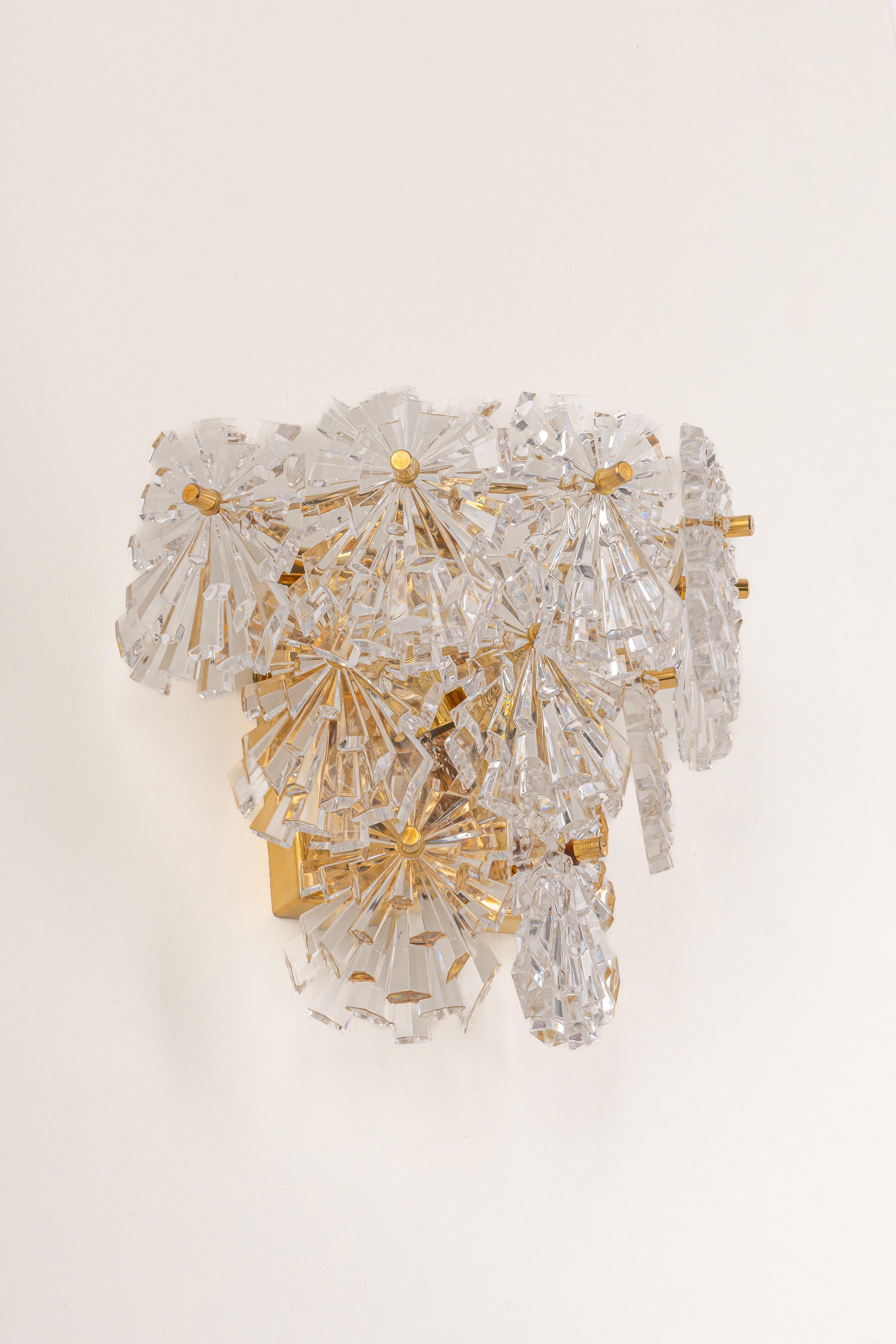 Wonderful Pair of Crystal Sconces by Kinkeldey, Germany, 1970s In Good Condition For Sale In Aachen, NRW