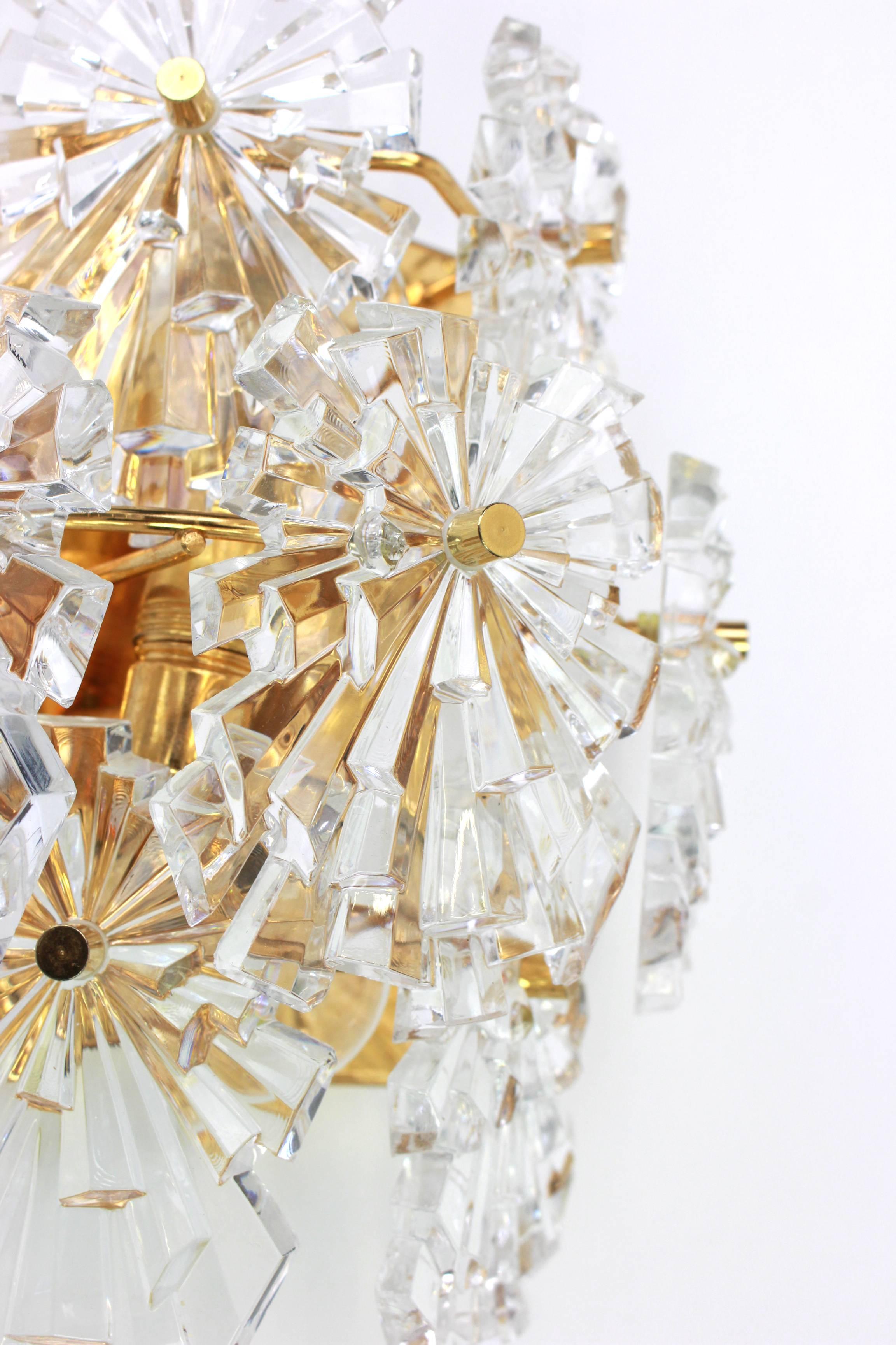 Late 20th Century Wonderful Pair of Crystal Sconces by Kinkeldey, Germany, 1970s