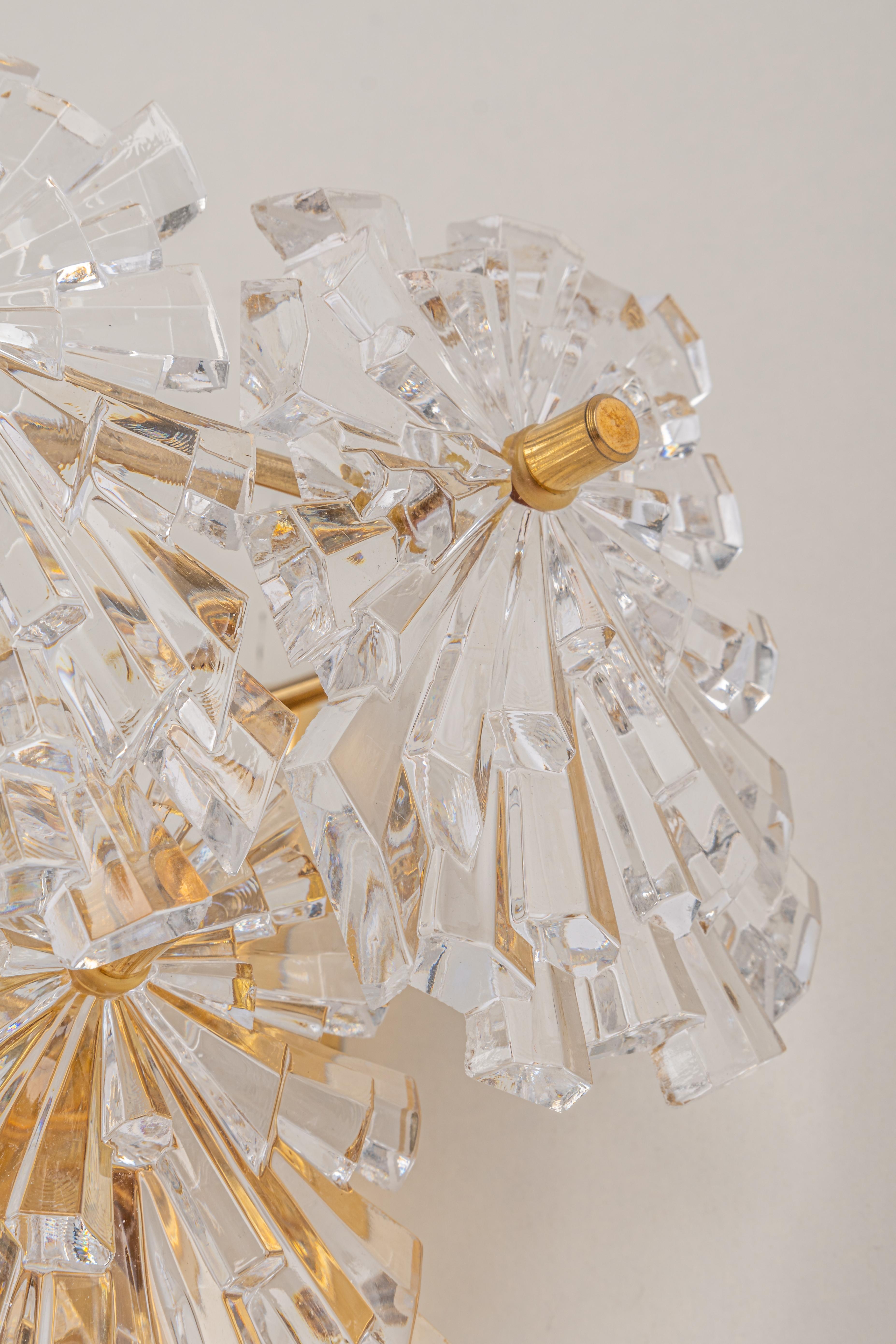 Late 20th Century Wonderful Pair of Crystal Sconces by Kinkeldey, Germany, 1970s For Sale