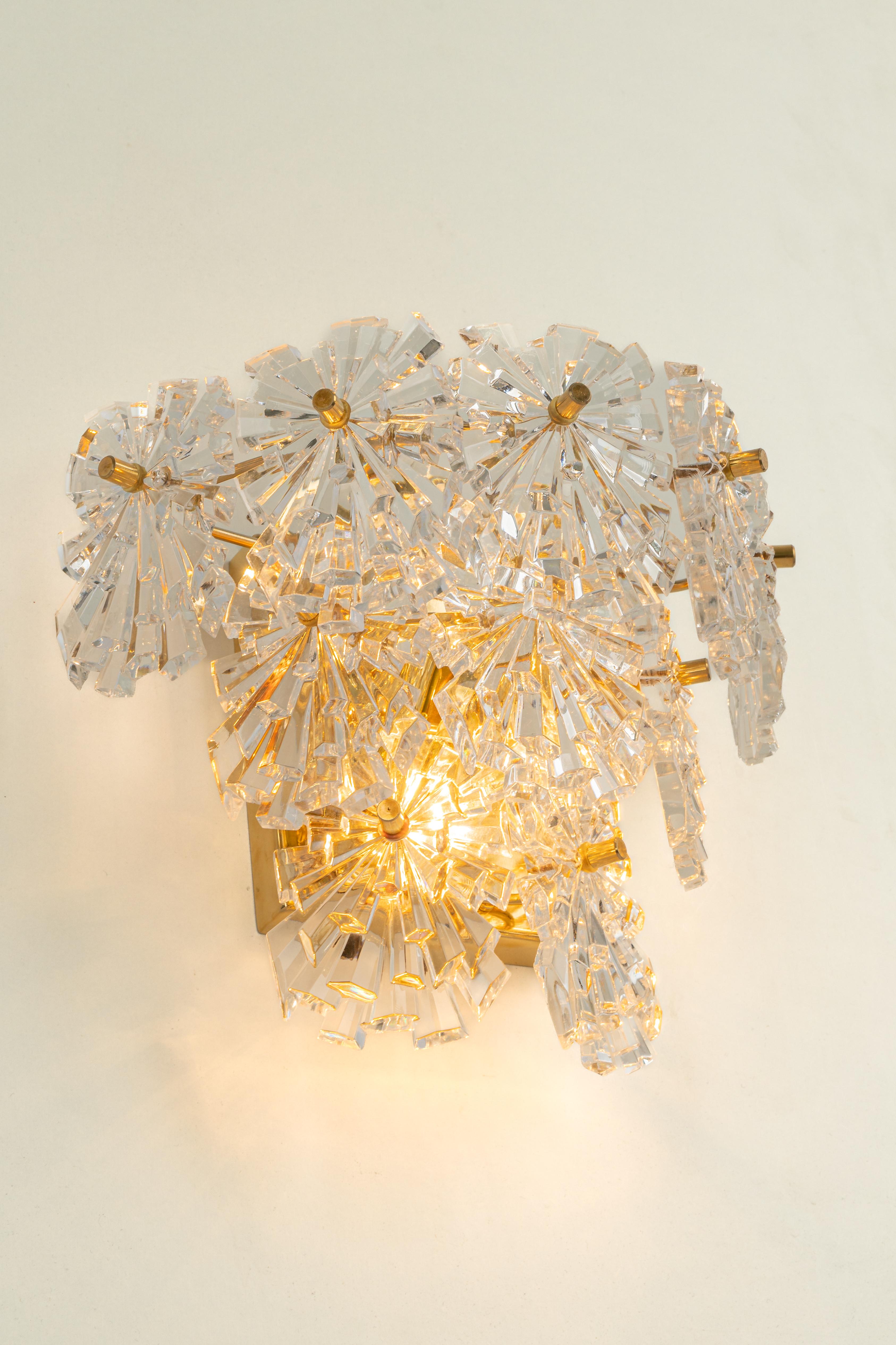 Wonderful Pair of Crystal Sconces by Kinkeldey, Germany, 1970s For Sale 2
