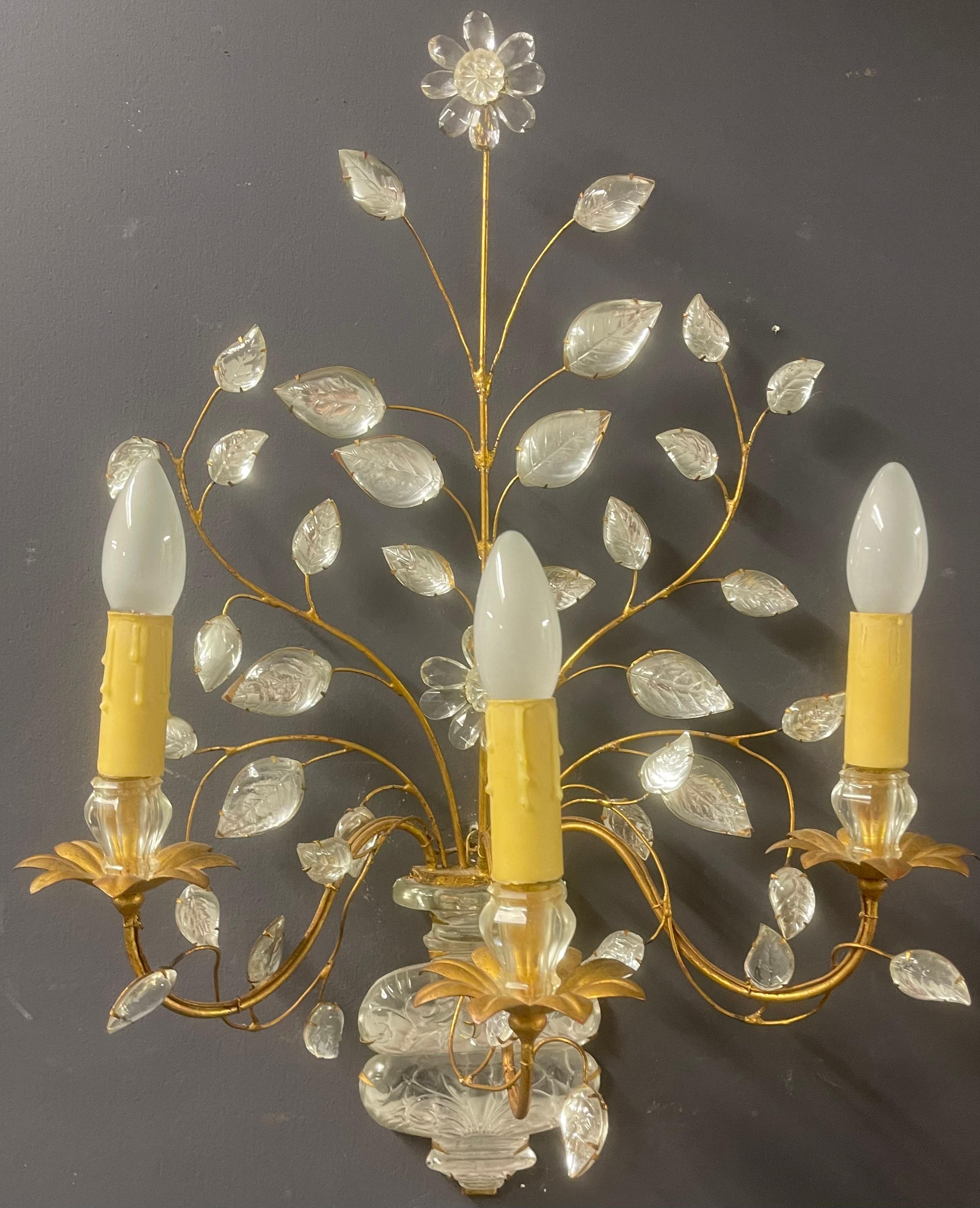 French wonderful pair of elegant maison bagues wall sconces