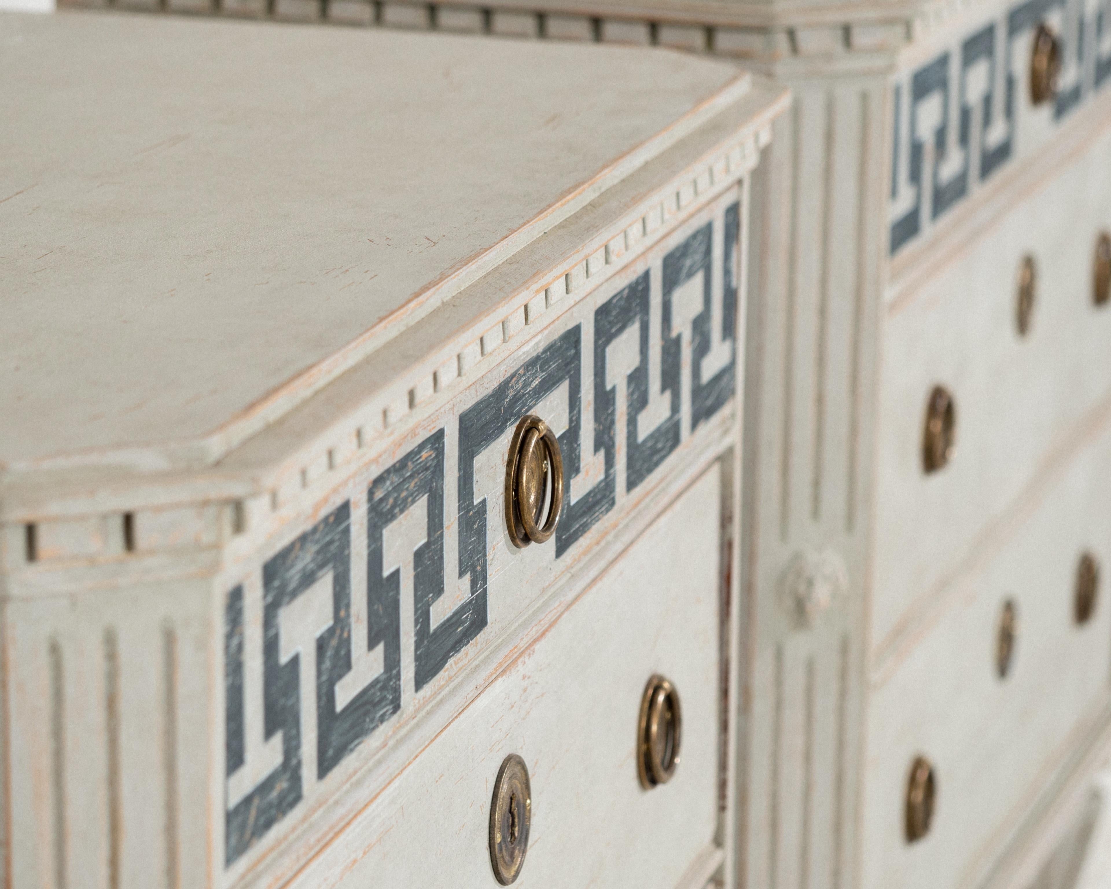 Wonderful pair of Gustavian style chests, circa 100 years old. In Good Condition For Sale In Aalsgaarde, DK