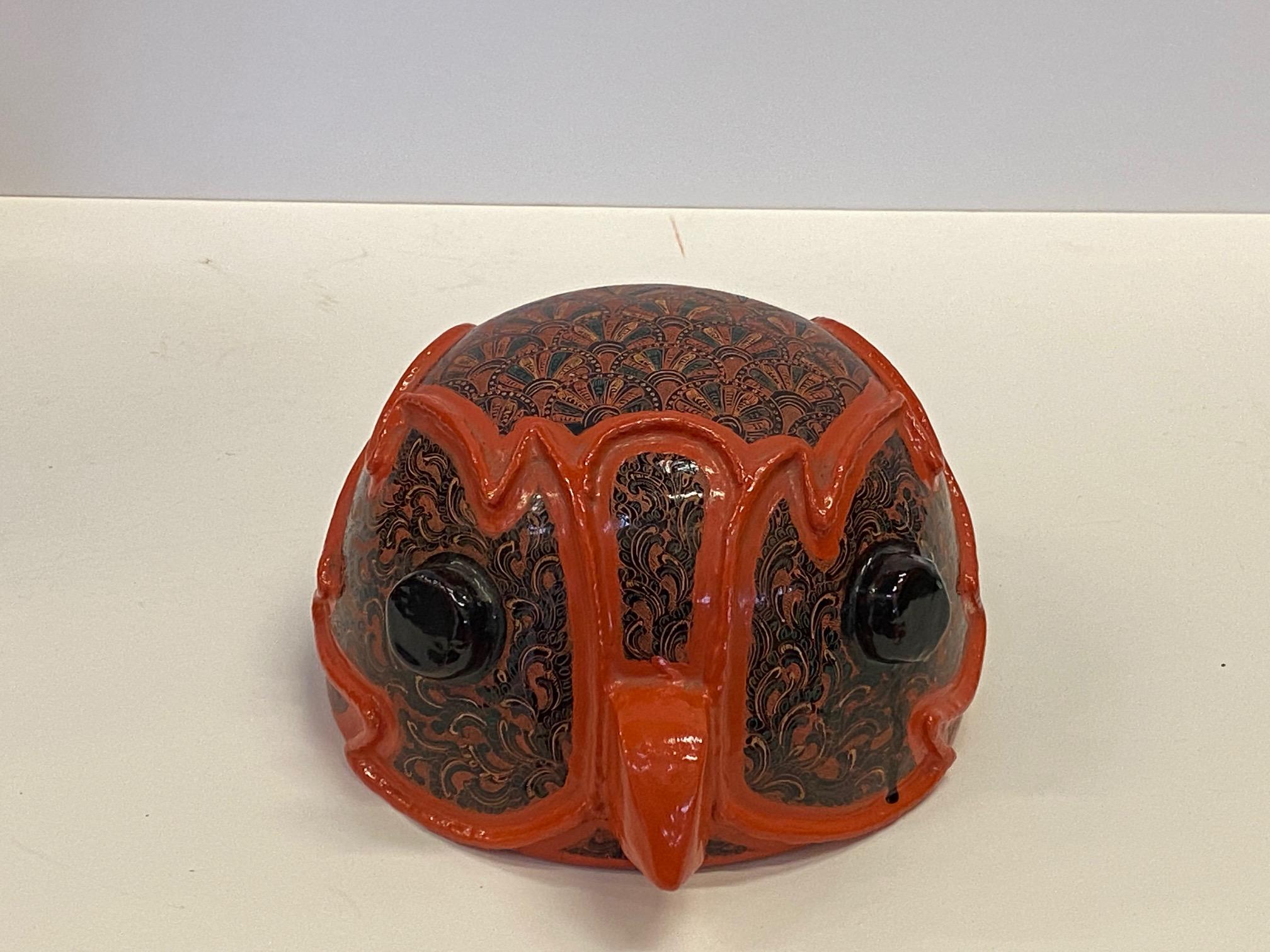 Wonderful Pair of Intricately Hand Painted Burmese Owl Jars 2