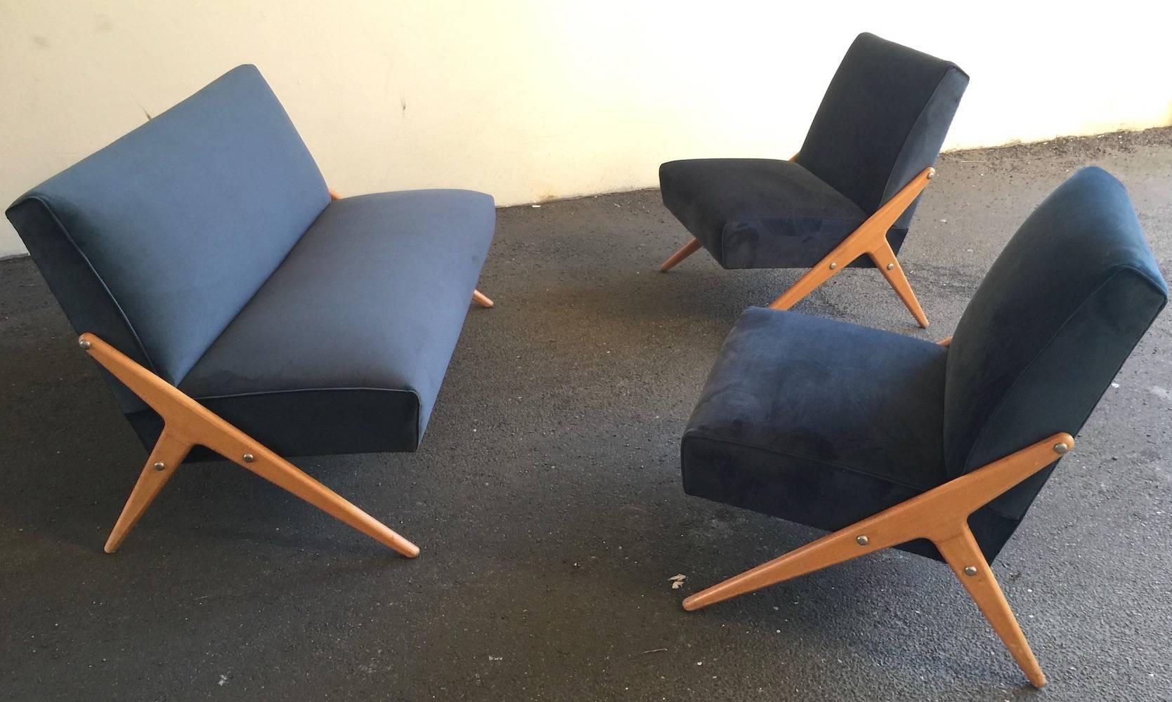 Wonderful Pair of Italian Lounge Chairs Attributed to Mario Gottardi In Excellent Condition For Sale In Munich, DE