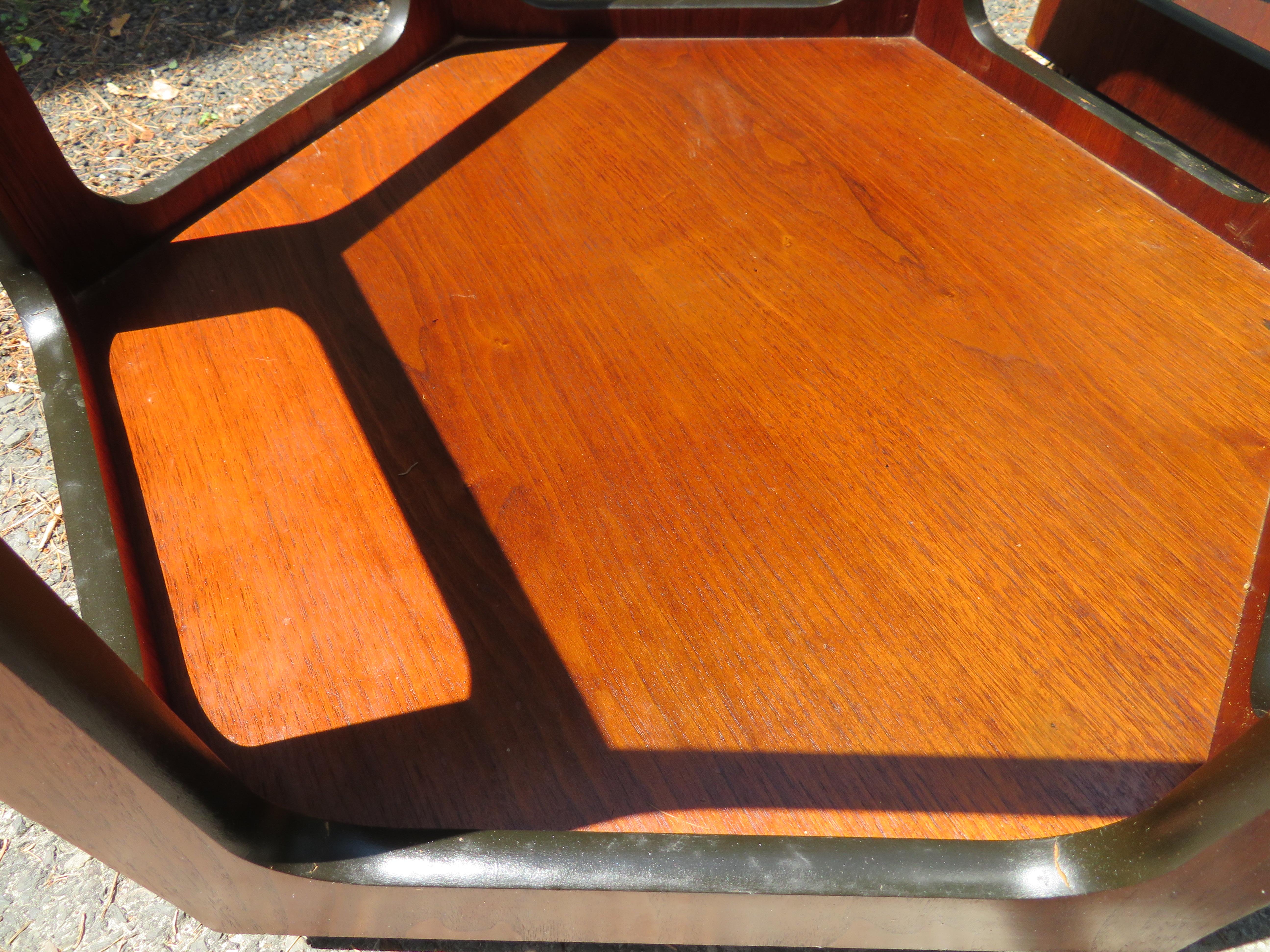 mid century octagon end table