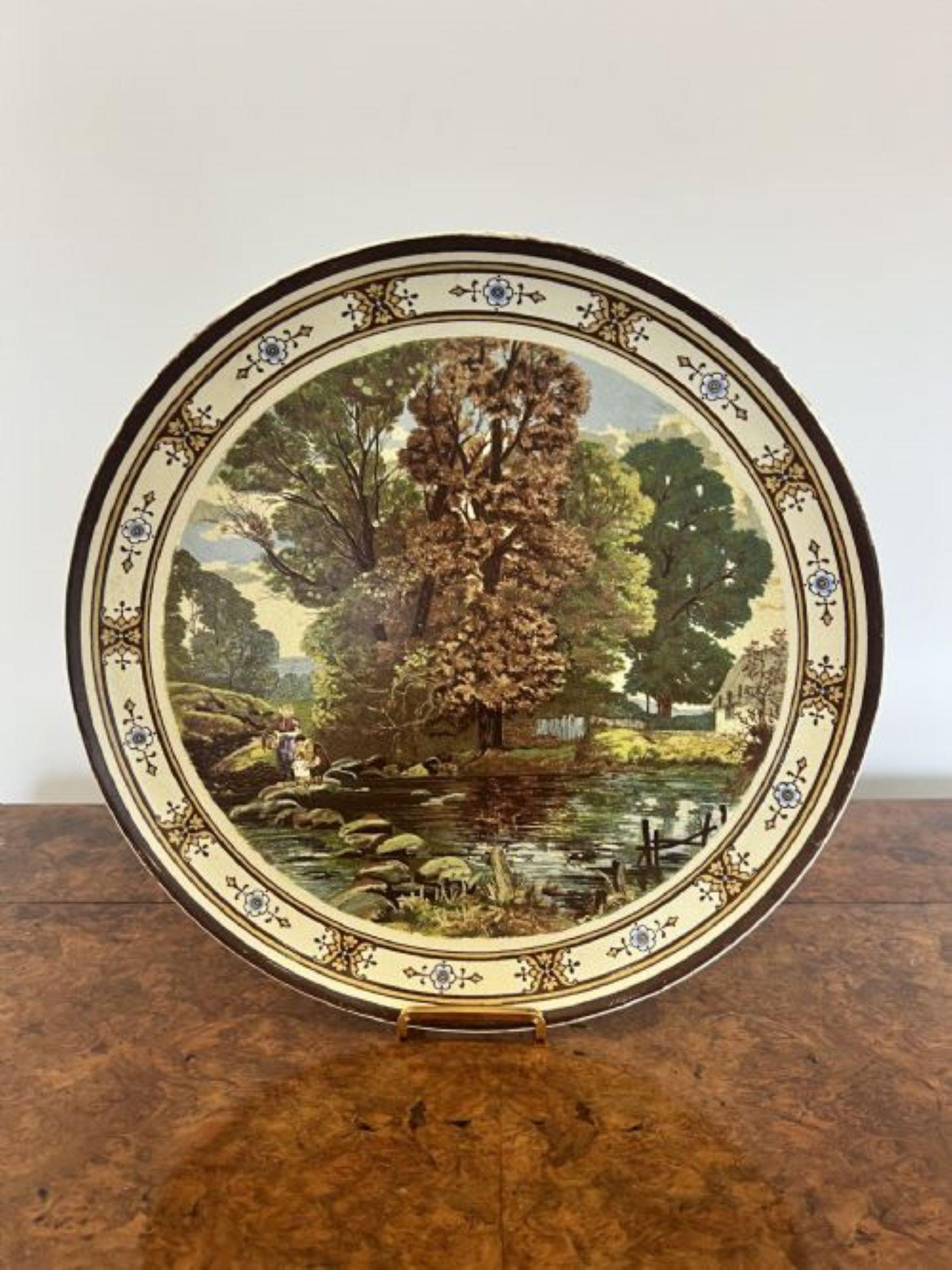 Ceramic Wonderful pair of large 19th century Minton Plates For Sale