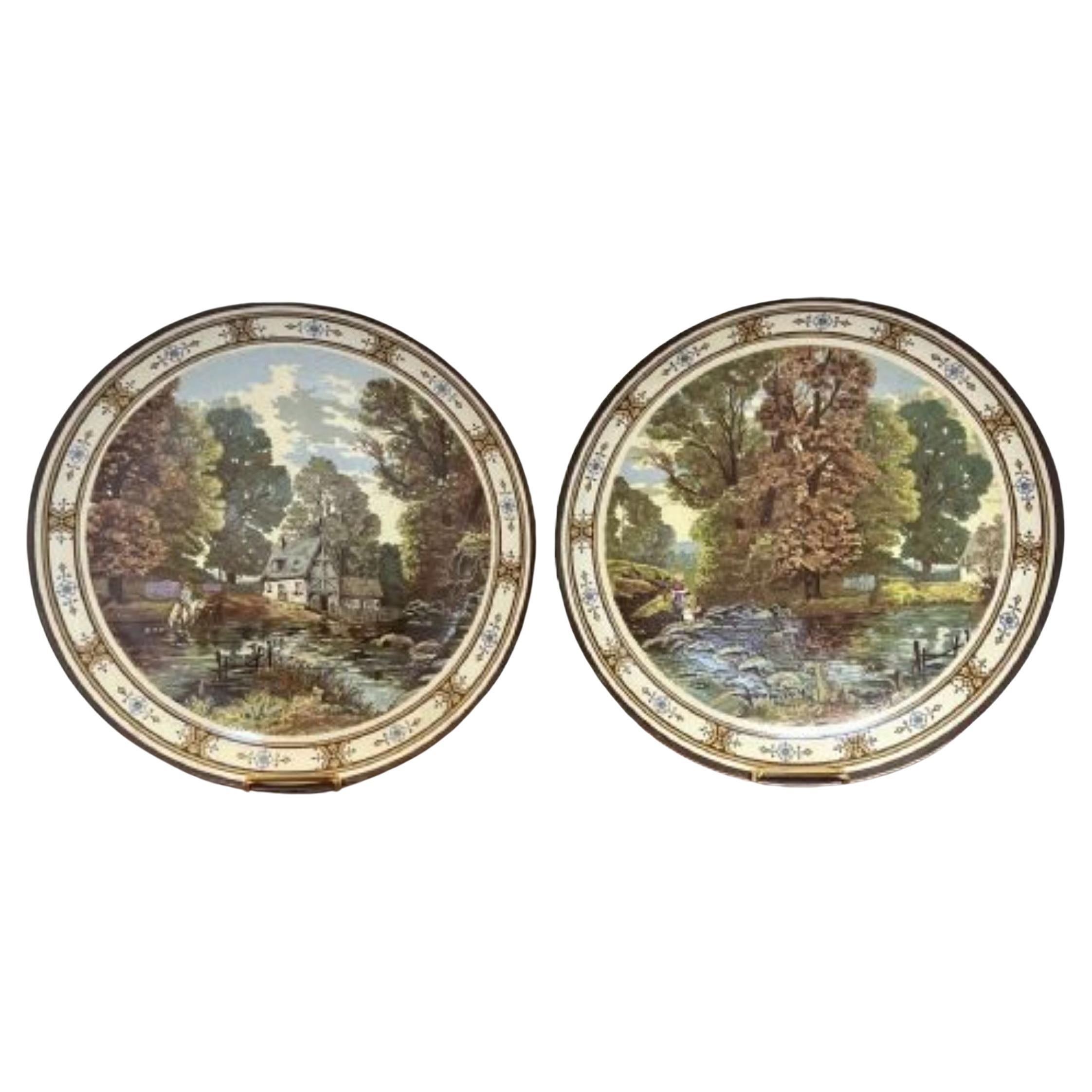 Wonderful pair of large 19th century Minton Plates
