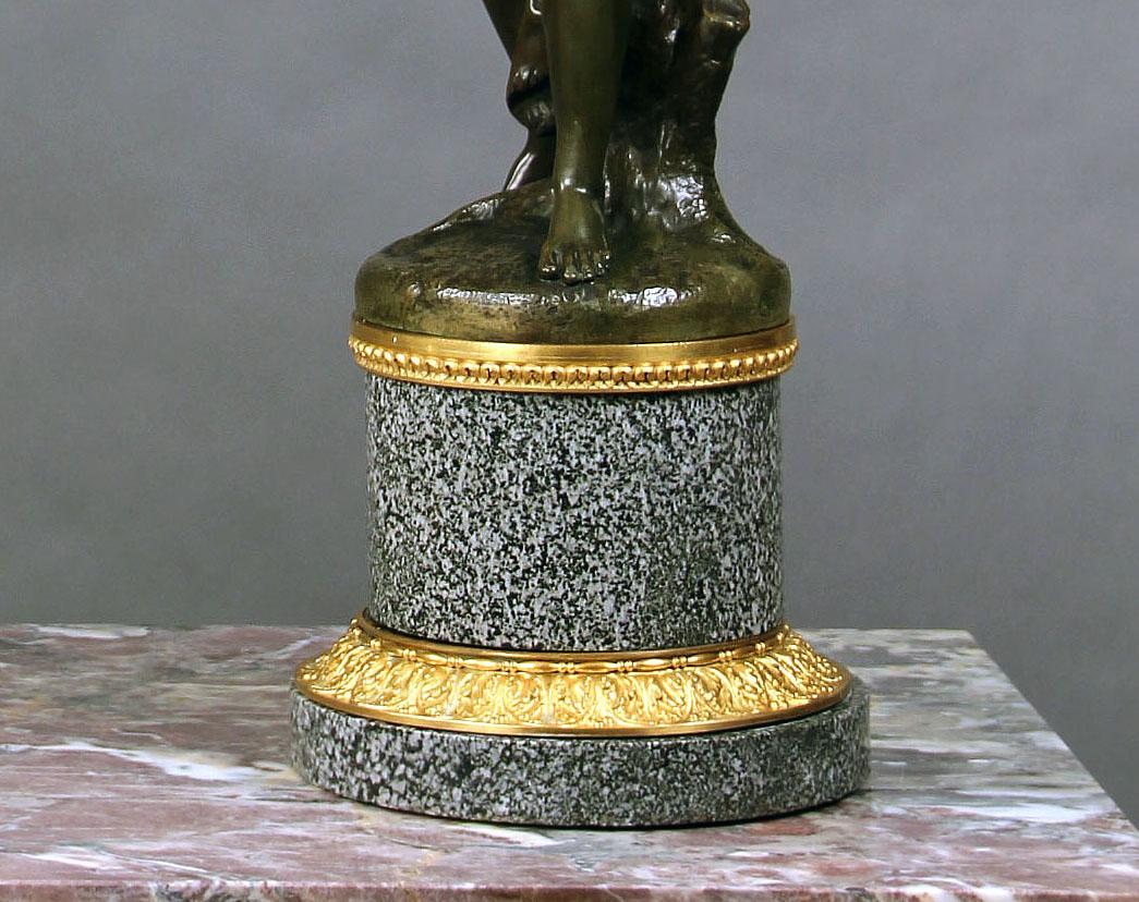 Merveilleuse paire de candélabres en bronze bicolore de la fin du XIXe siècle d'après Clodion en vente 1