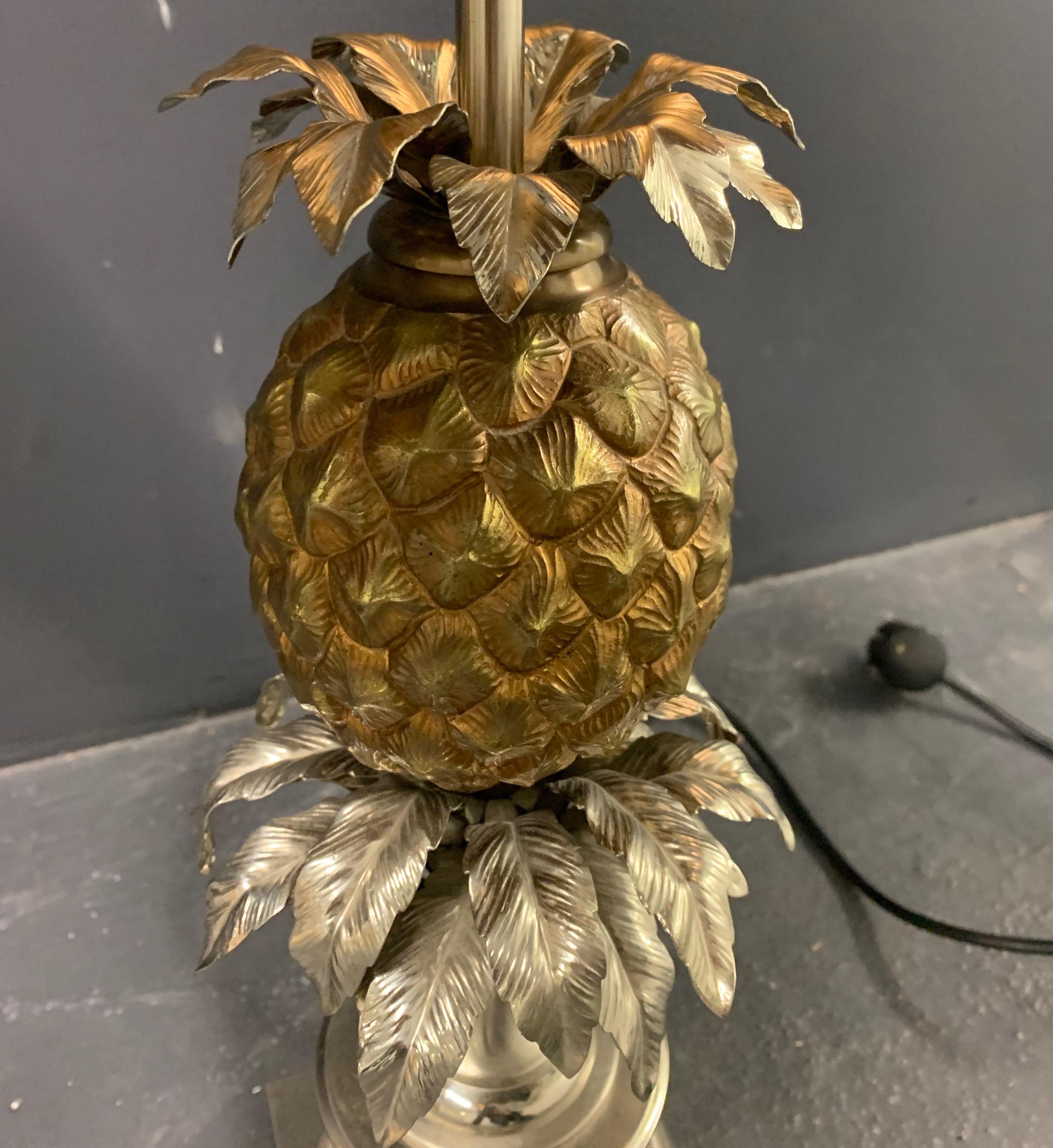 Bronze Wonderful Pair of Maison Charles Pineapple Table Lamps