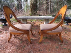 Wonderful Pair of Michael Taylor for Baker Spoon Back Neoclassical Chairs