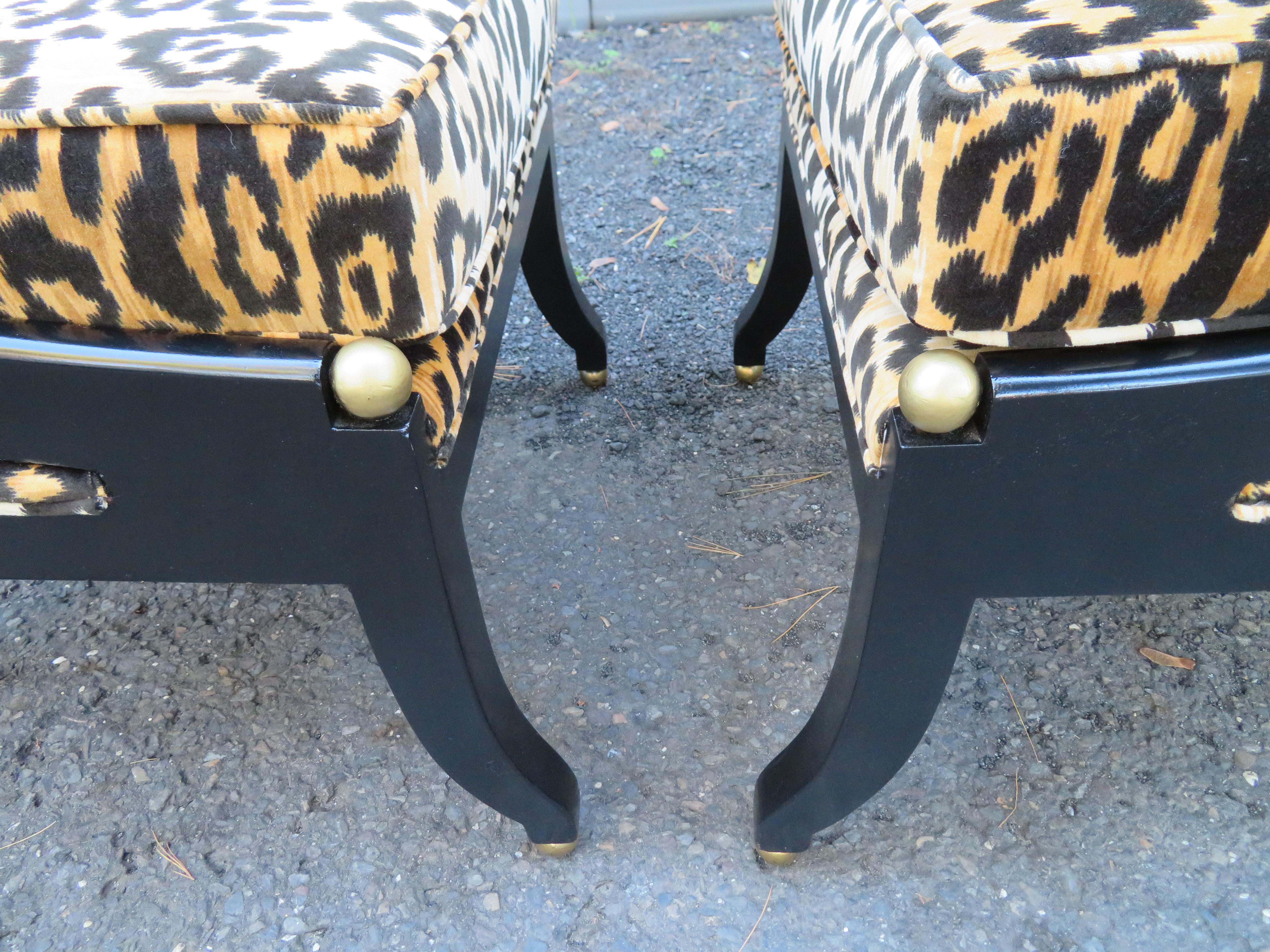 Lacquered Wonderful Pair of Michael Taylor for Baker Spoon Back Neoclassical Chairs For Sale