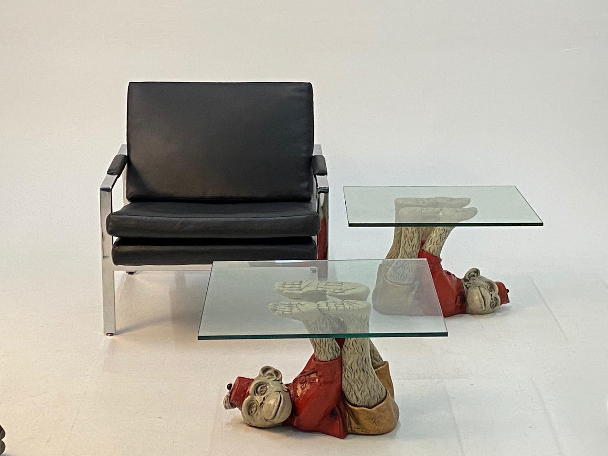 Américain Merveilleuse paire de tables d'extrémité fantaisistes en forme de fourchette à singe de table basse en vente