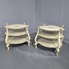 Wonderful Pair Painted Occasional Lamp Tables