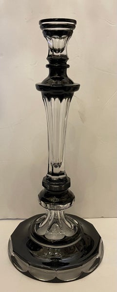 Splendida coppia di candelieri Ralph Lauren Home Annelise in cristallo nero e trasparente