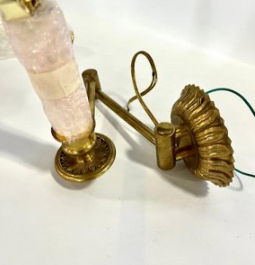 English Wonderful Pair Vaughan Chedworth Swing Arm Solid Brass Wall Light Sconces For Sale
