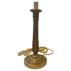 Magnifique paire de lampes-bouillottes néoclassiques « Empire » de Vaughan, en bronze