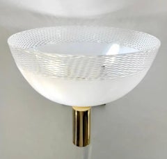 Meravigliosa coppia di Venini in vetro artistico italiano di Murano Art Deco, in ottone, con lampade da parete