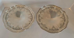 Wunderbares Paar Whiting Sheraton Sterling Silber Hand Chased Centerpiece Kompotte