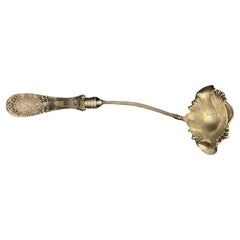 Wonderful Pairpoint Silver Plate Punch Ladle American Brilliant Crystal Handle