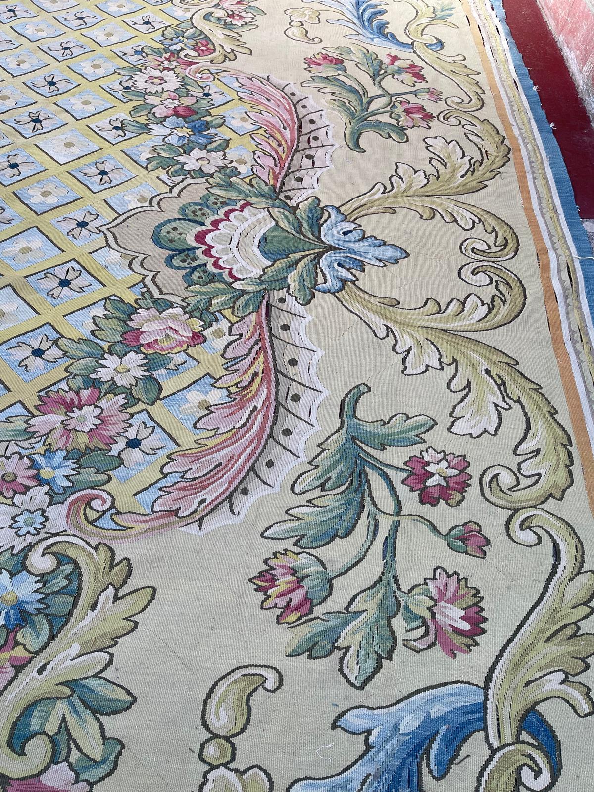Wonderful palace size oversized antique French Aubusson rug carpet For Sale 8