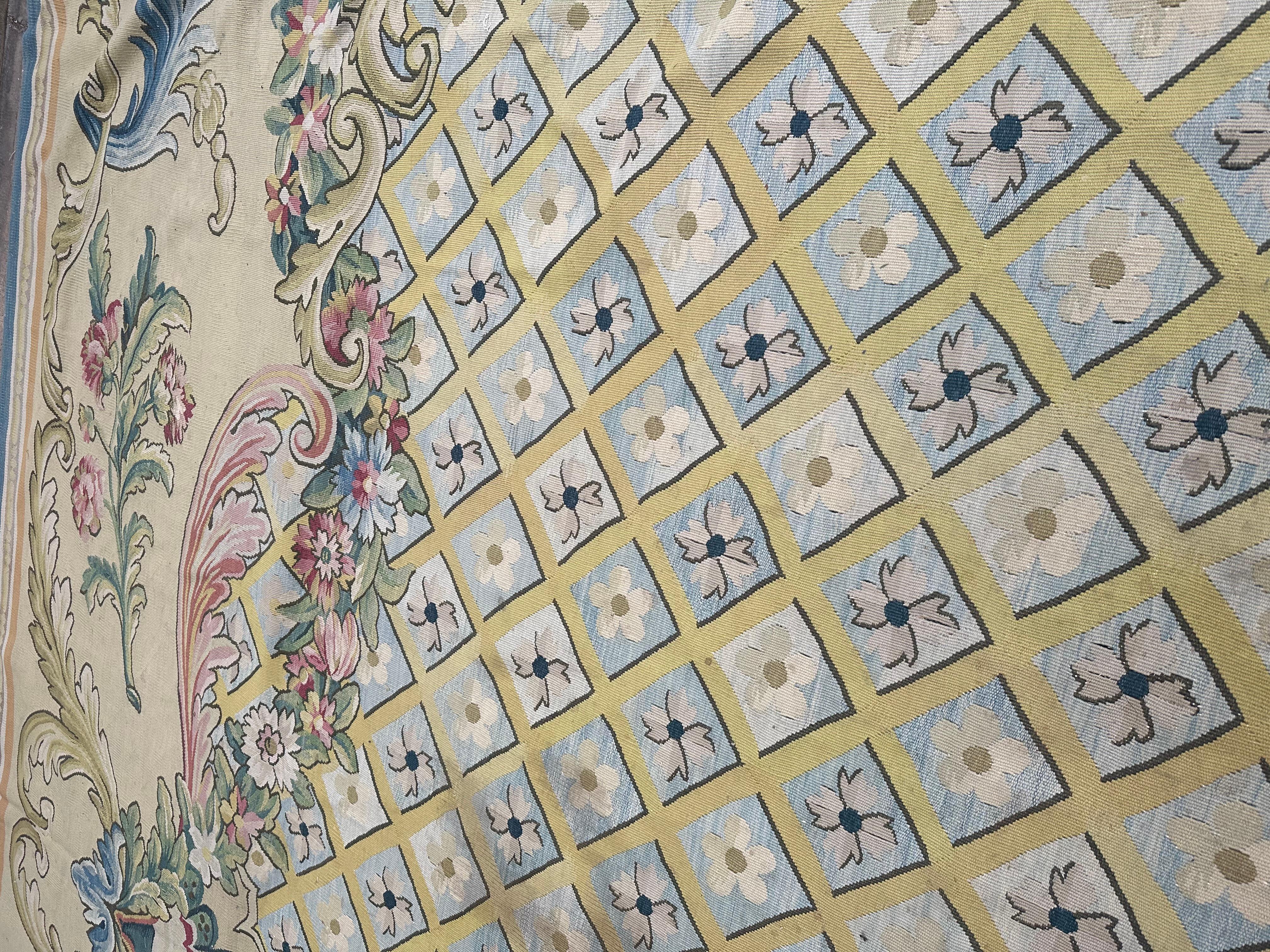 Wonderful palace size oversized antique French Aubusson rug carpet For Sale 12
