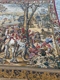 Merveilleuse tapisserie Jacquard des Flandres de style Aubusson "vieux Bruxelles" de la taille d'un palais