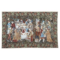 Merveilleuse tapisserie jacquard de style Aubusson "Vendanges" de la taille d'un palais en Flandre