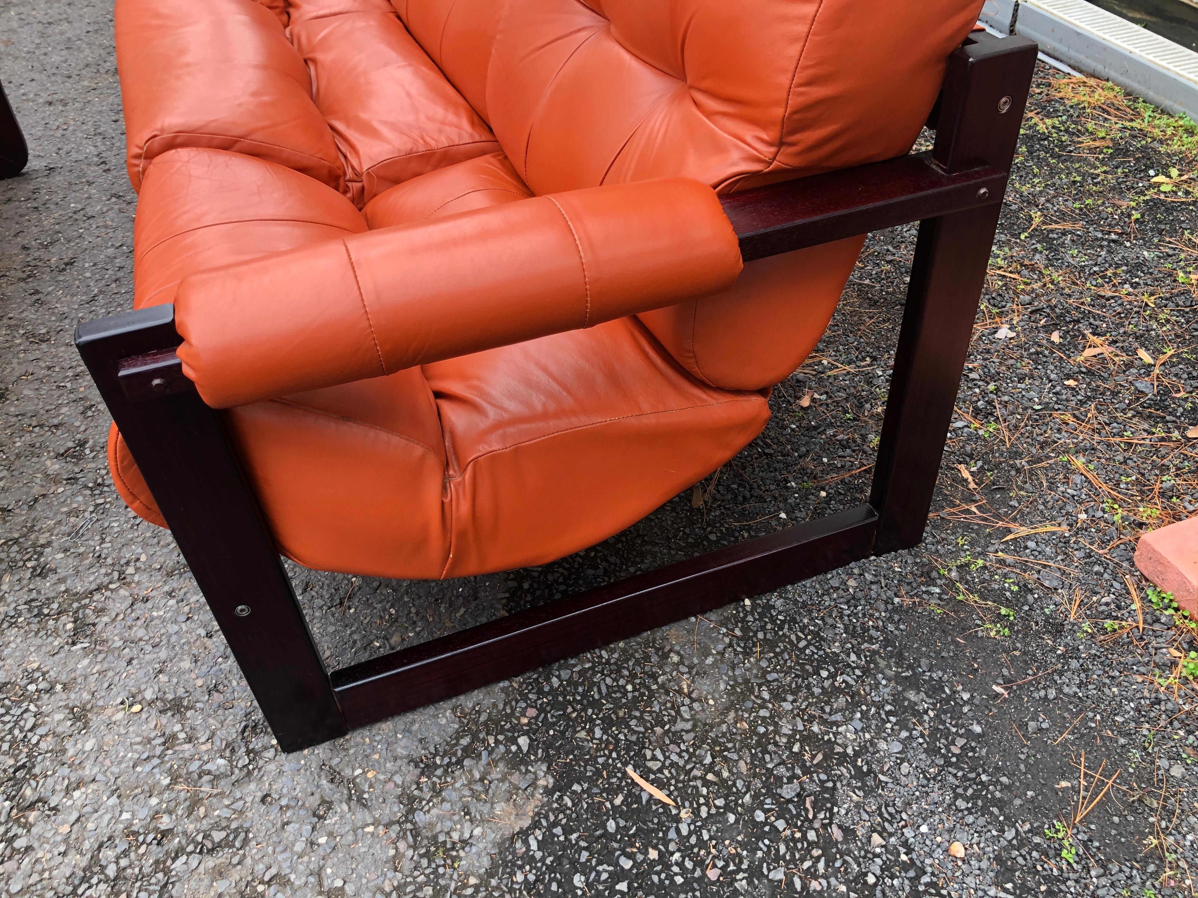 Wonderful Percival Lafer Rosewood 3 Seater Cognac leather 