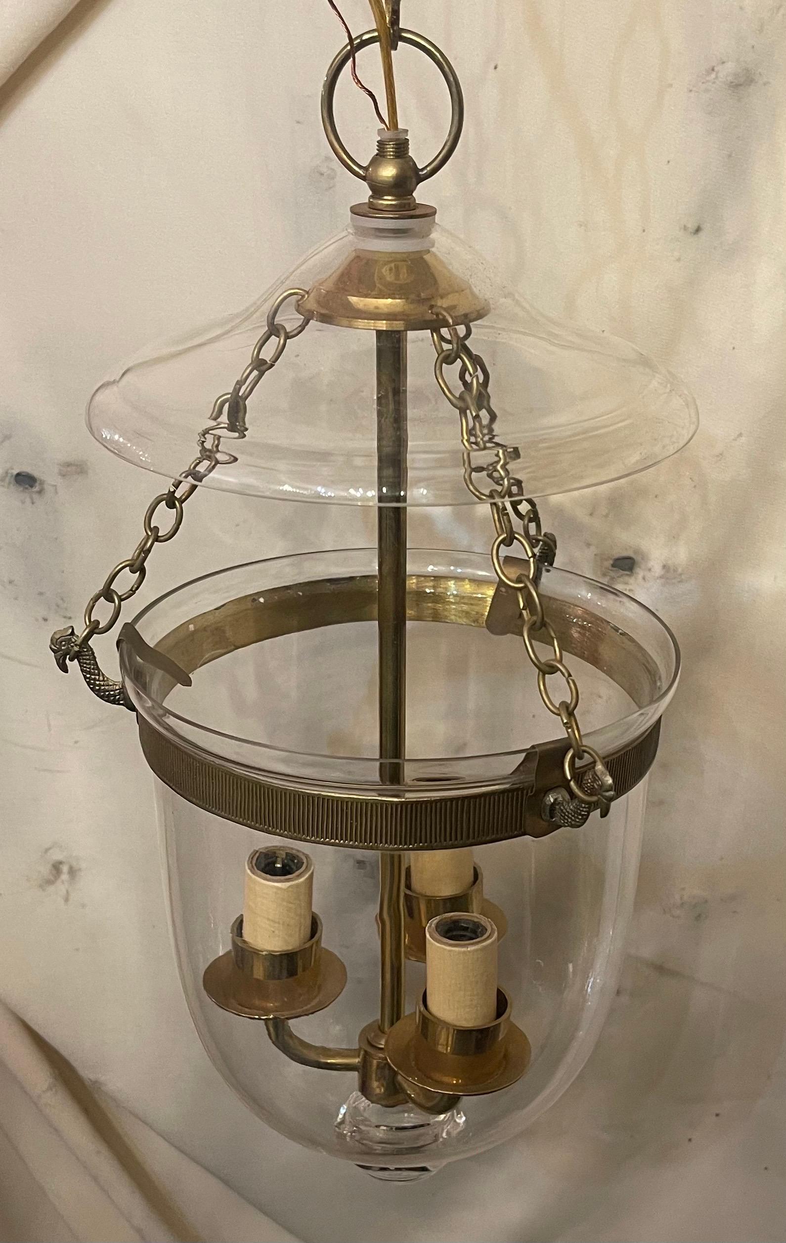 Wunderschöne kleine Hector Finch Temple Messing Glas-Glockenglas-Laterne/Leuchte (Regency) im Angebot