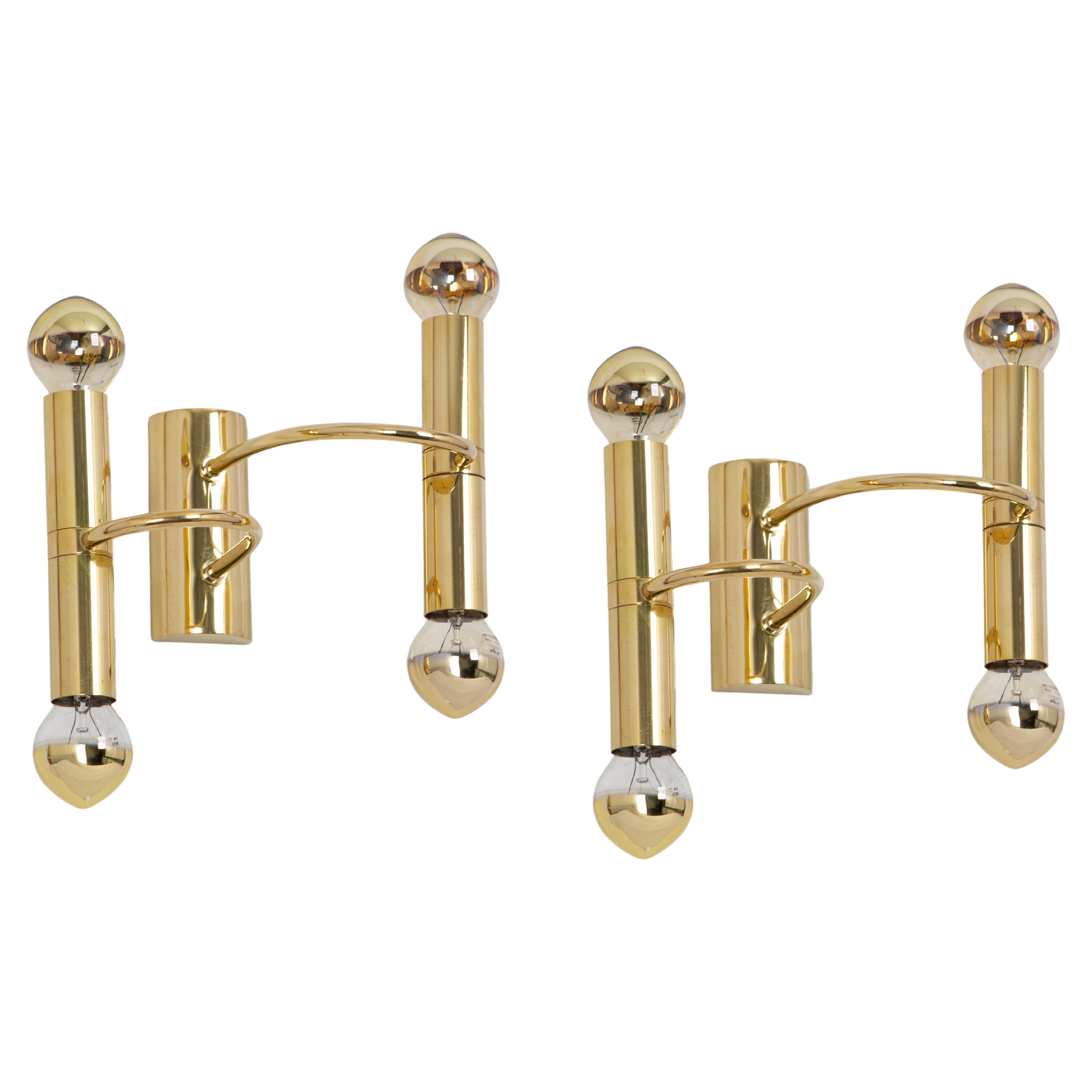 Wonderful Petite Pair of brass Sconces , Germany, 1970s