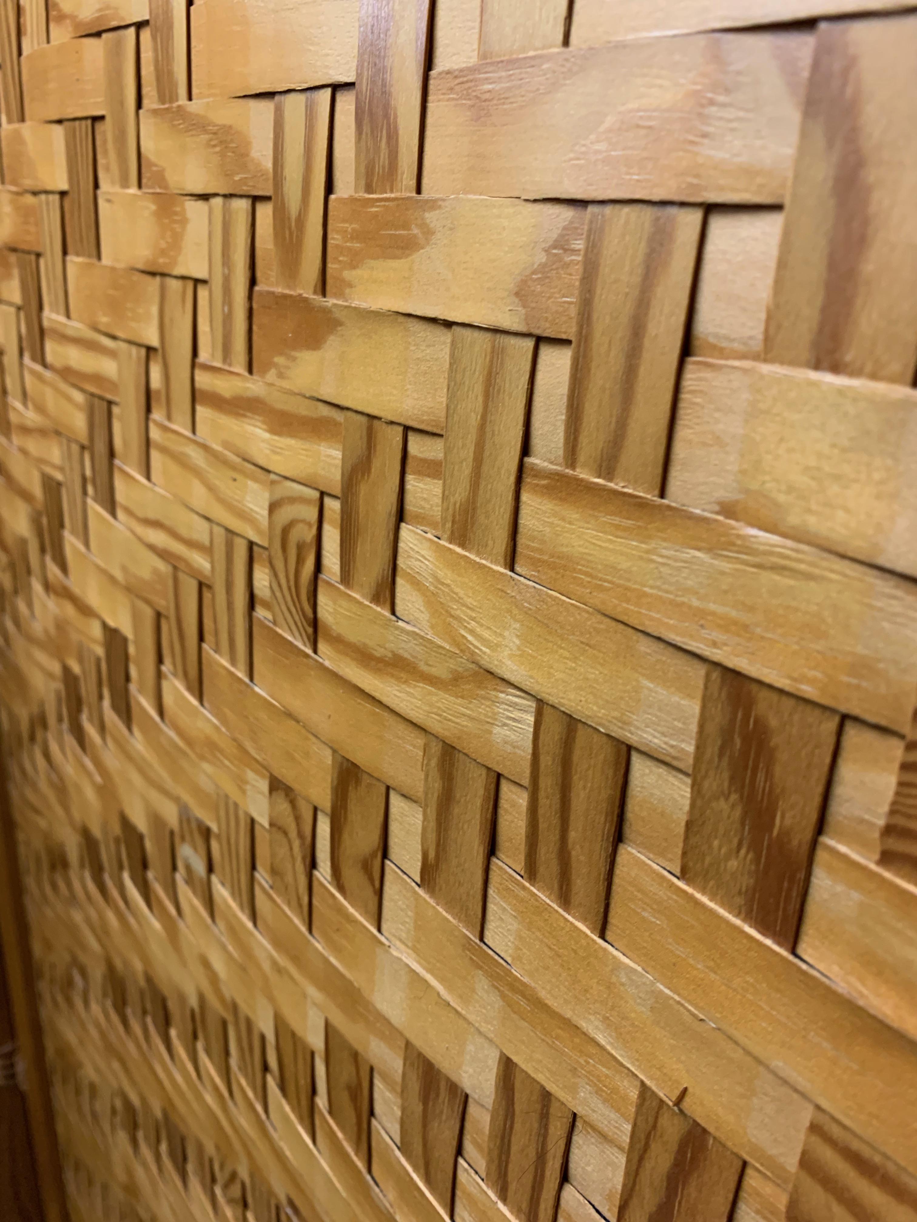 Swedish Wonderful Pine Folding Screen Room Divider For Sale
