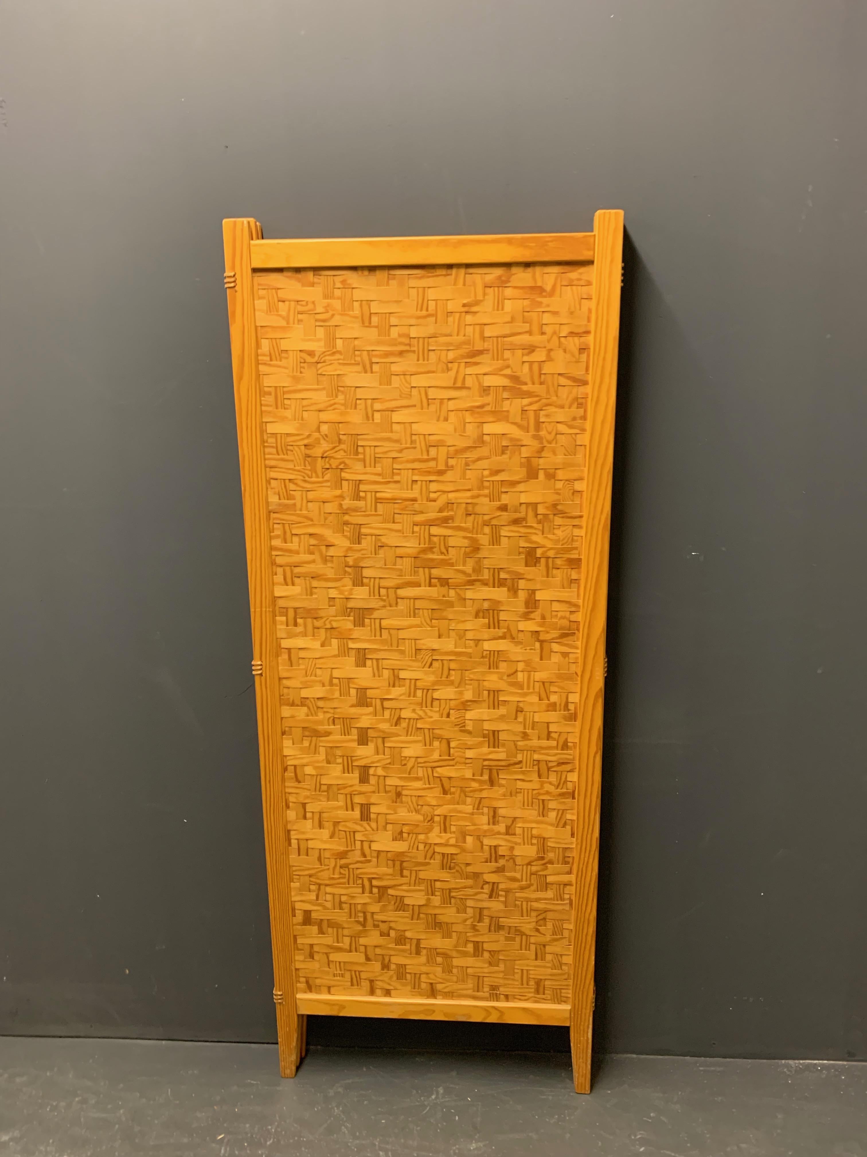Mid-20th Century Wonderful Pine Folding Screen Room Divider For Sale