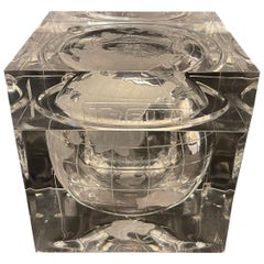 Wonderful Pirelli Alessandro Albrizzi Lucite World Globe Form Ice Bucket Cooler