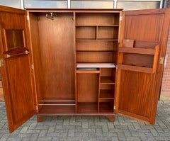 Wonderful & Practical Early 1900 English Mahogany Gentleman's Compactom Wardrobe