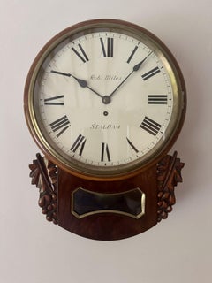 Wonderful quality antique 19th century mahogany drop dial wall clock
