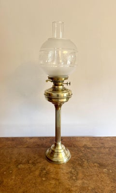 Wonderful quality antique Edwardian brass oil lamp
