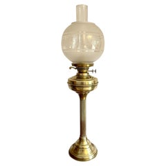 Wonderful quality antique Edwardian brass oil lamp