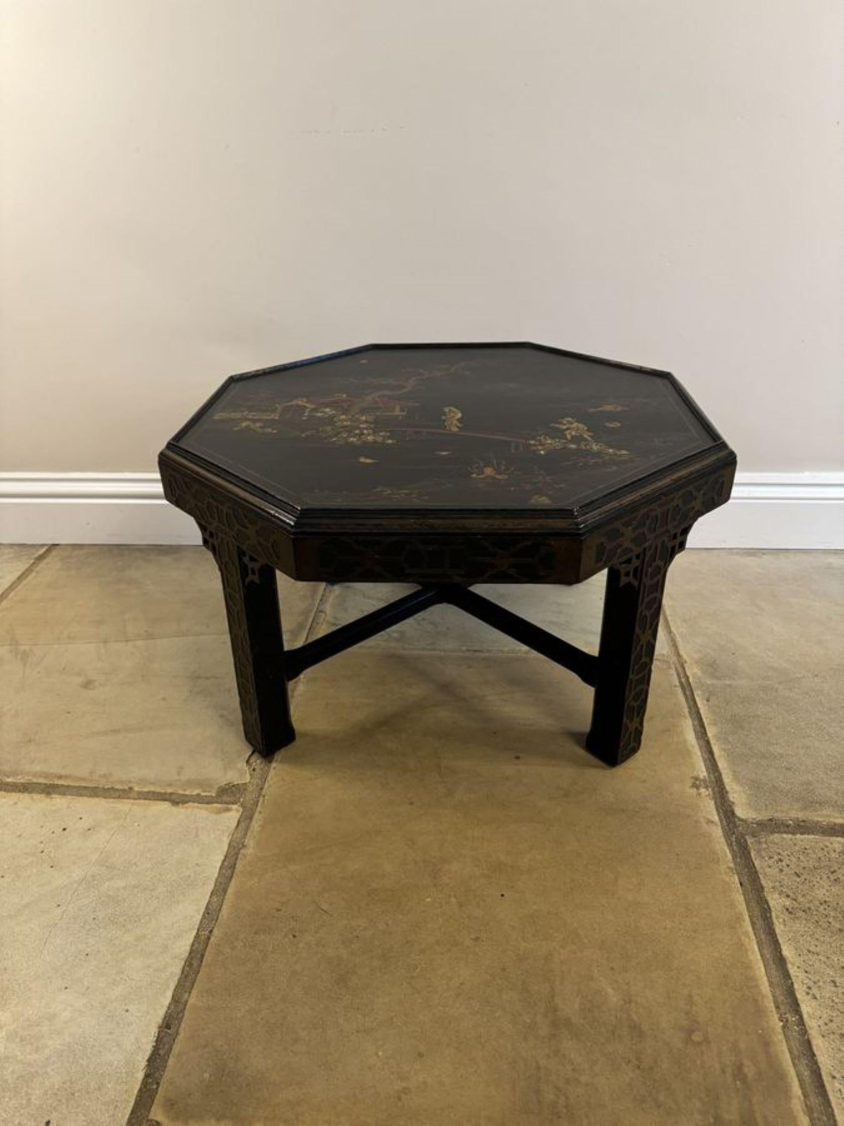 20th Century Wonderful quality antique Edwardian chinoiserie decorated coffee table  For Sale