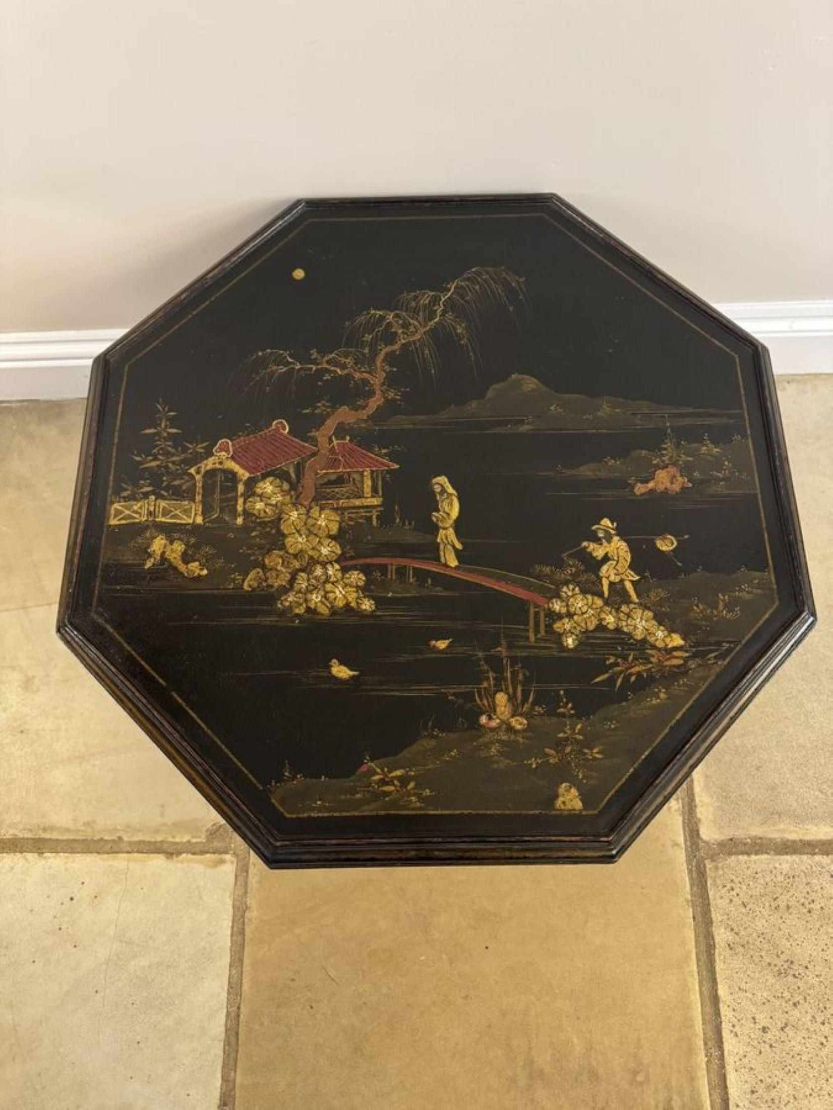 Wood Wonderful quality antique Edwardian chinoiserie decorated coffee table  For Sale