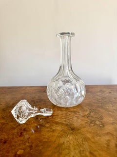 Wonderful quality antique Edwardian cut glass decanter