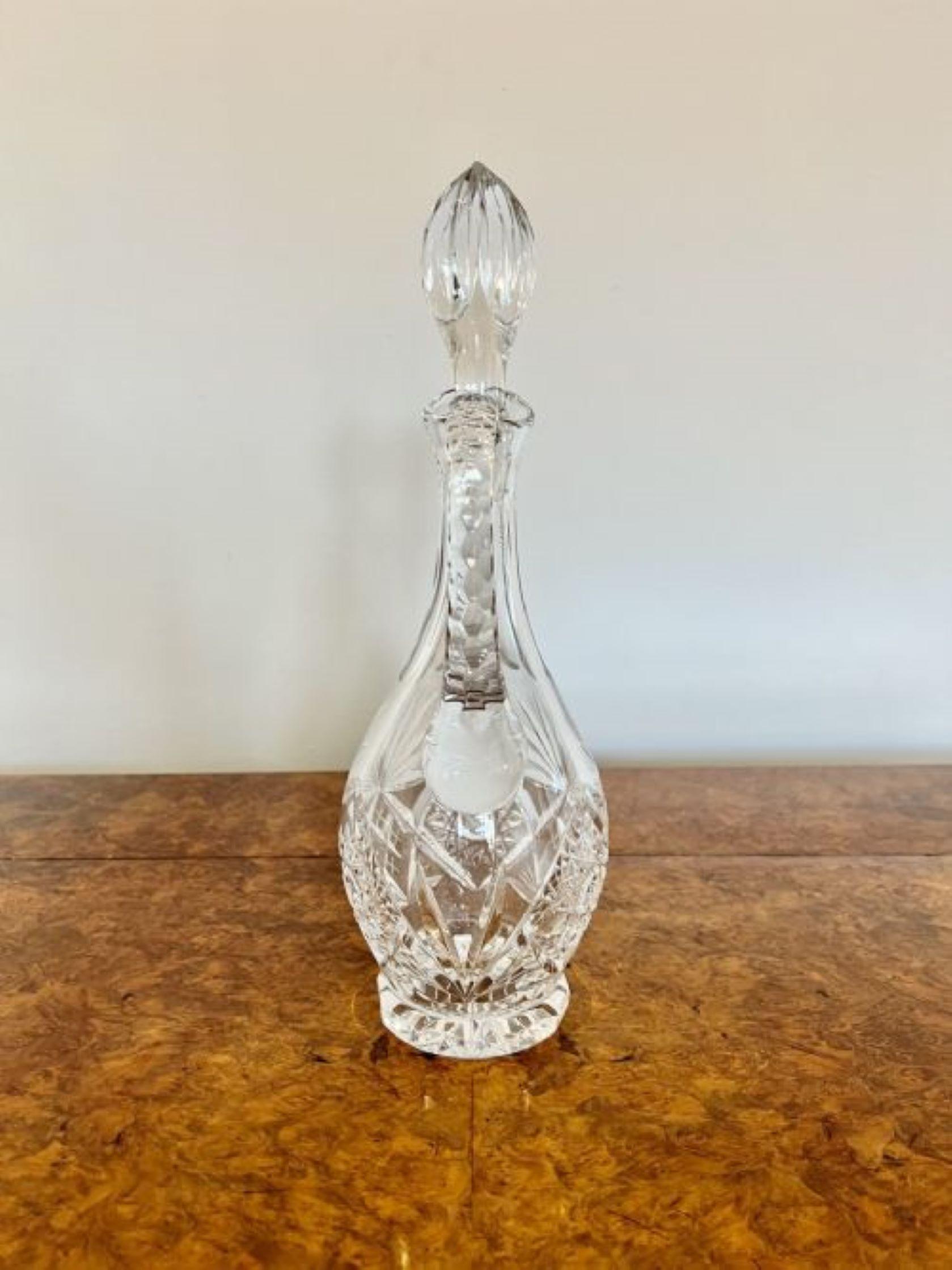 Wonderful quality antique Edwardian cut glass decanter  In Good Condition For Sale In Ipswich, GB