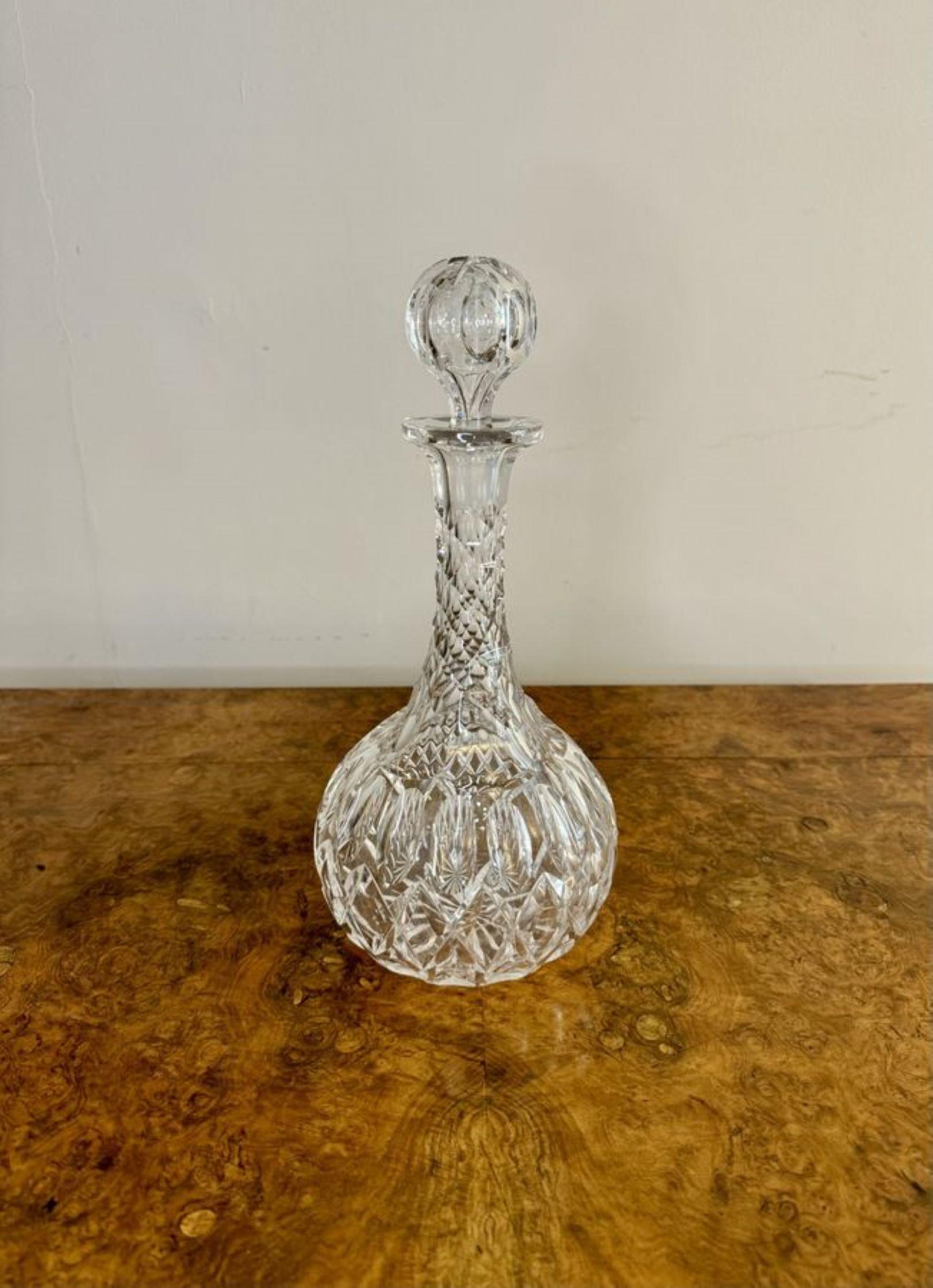 Édouardien Carafe à décanter en verre taillé de l'époque édouardienne, d'une qualité exceptionnelle en vente