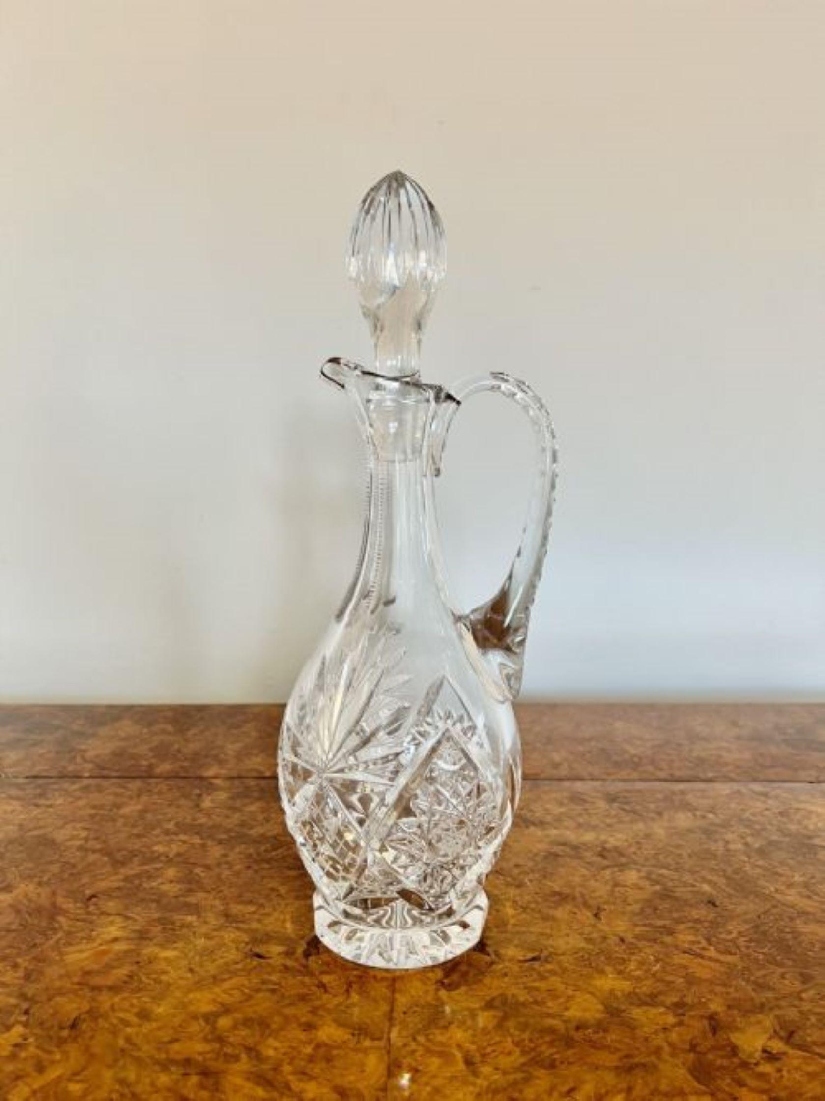 20th Century Wonderful quality antique Edwardian cut glass decanter  For Sale